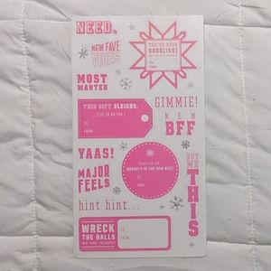 PINK Winter Holiday Present Stickers